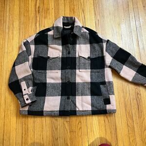 AllSaints Jacket Womens 6 Luella Plaid Collared Button Front Lined Small